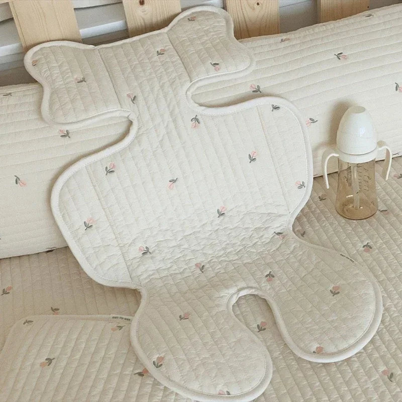 Baby Stroller Liner Breathable Soft Cotton Newborn Car Seat Cushion Seat Pad Infant Pushchair Mattress Mat Kid Pram Accessory