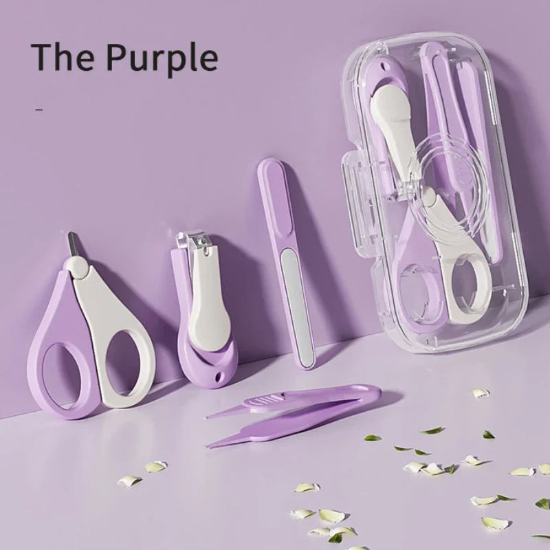 4PCS Baby Nail Trimmer Set – Health Care Kit with Infant Finger Trimmer, Scissors, Nail Clippers, and Storage Box
