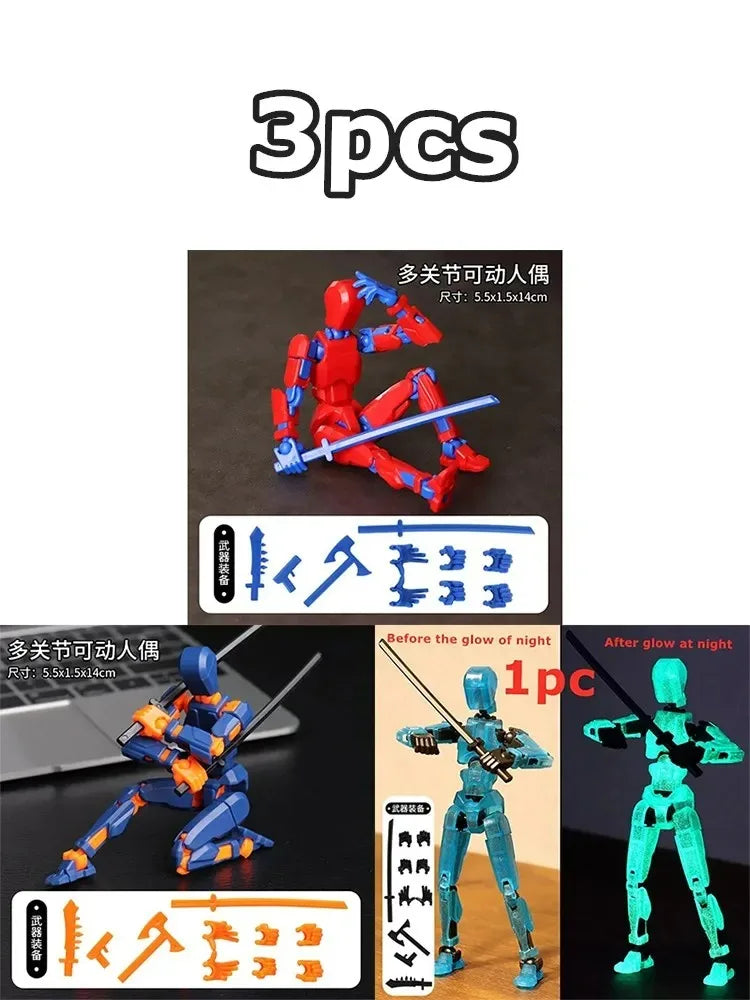 T13 Multi-Joint Robot Action Figure with Dog – 14cm Poseable Model