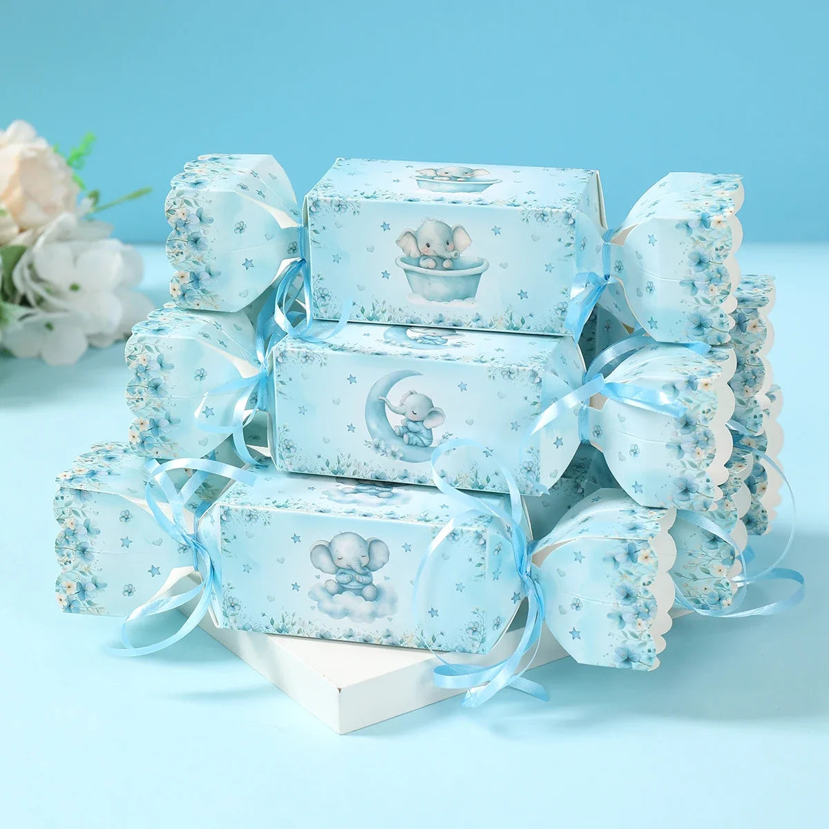 Baby Elephant Candy Box Gift Box Favor Box Birthday Party Decor Kids Boy Girl Birthday Party Supplies Favors Baby Shower Decor