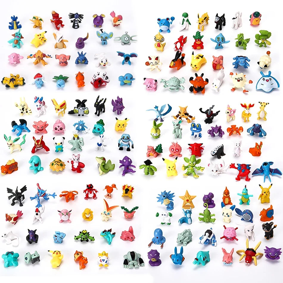 144 Pcs/Lot Mini Pokemon Figure Pikachu Kids Model Toys 2-3cm Kawaii Figurine PVC Dolls 6*24pcs Toys Wholesale