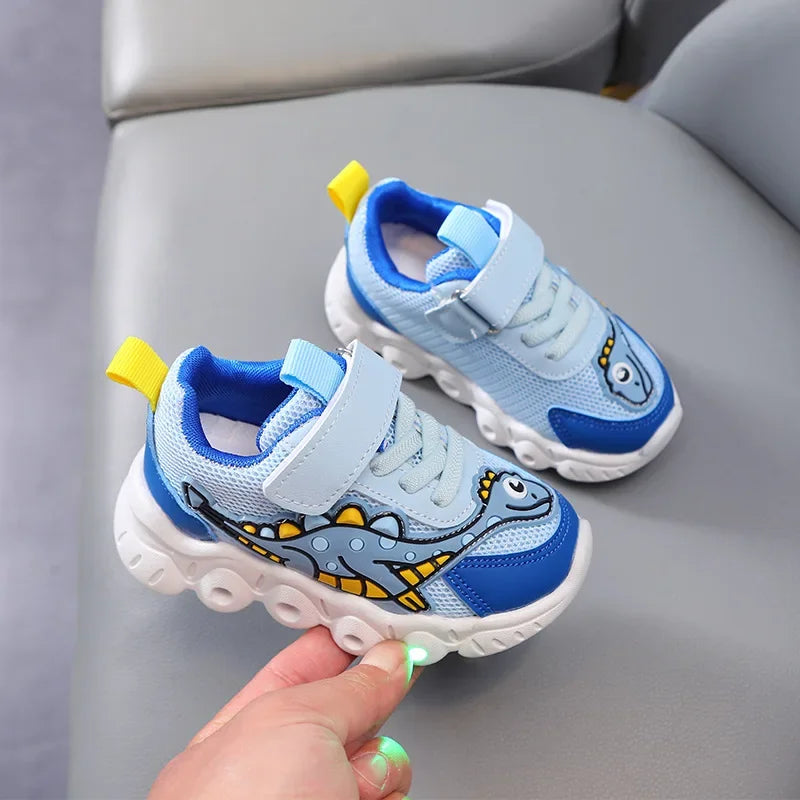 Kids' Dinosaur Light-Up Mesh Sneakers