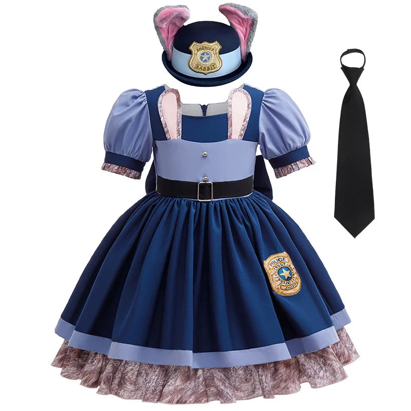 Girls Judy Hopps Bunny Police Costume Dress – Zootopia Outfit