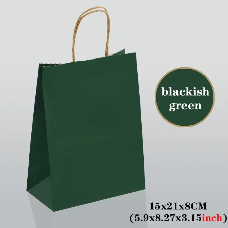10/30/50PCS Holiday Gift Bags with Handle – Colored Paper Shopping Bags for Christmas, Valentine’s Day, Wedding & Party Favors