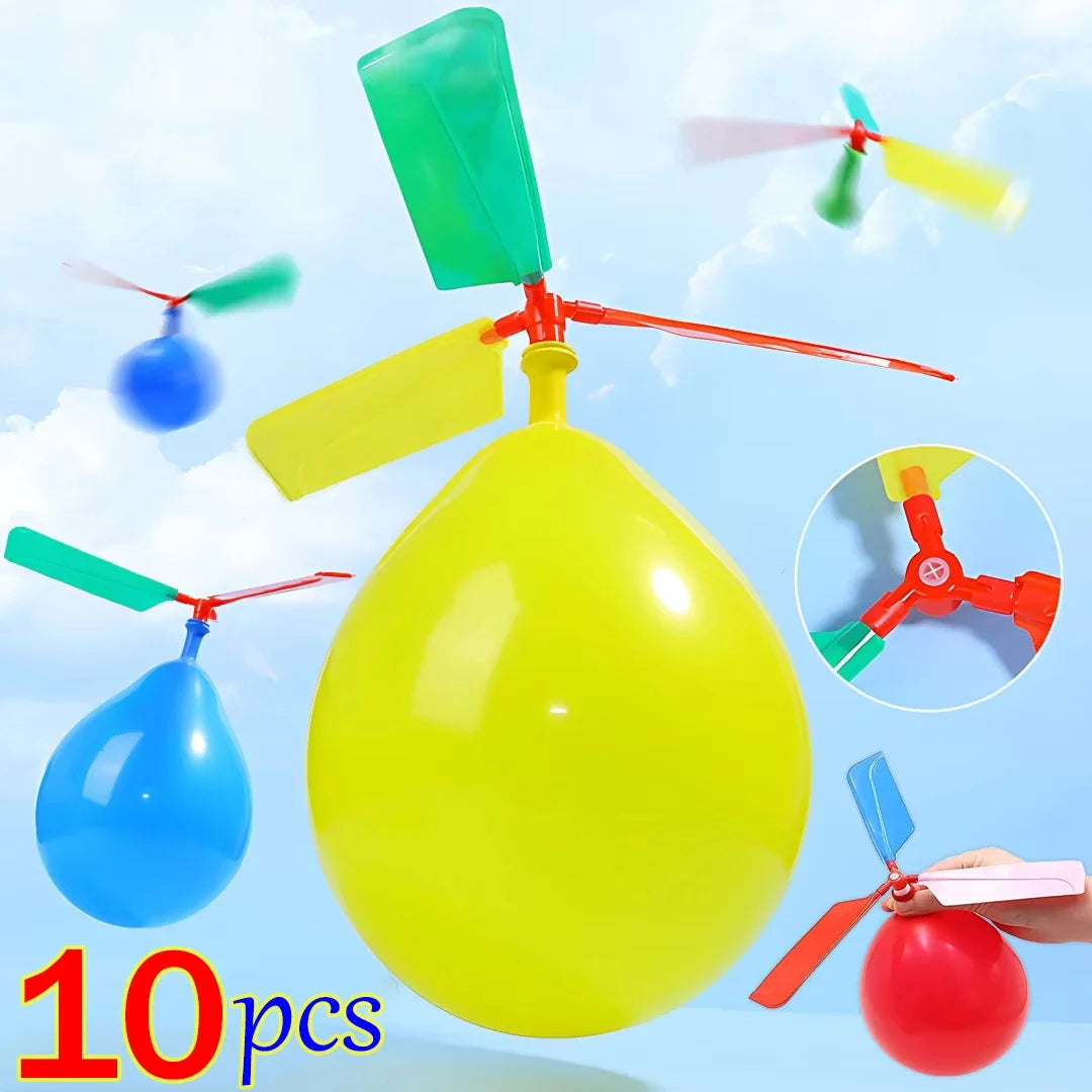 Propeller Balloon Helicopter Toys – DIY Whistle Flying Balloons, Outdoor Birthday Party Decoration for Kids