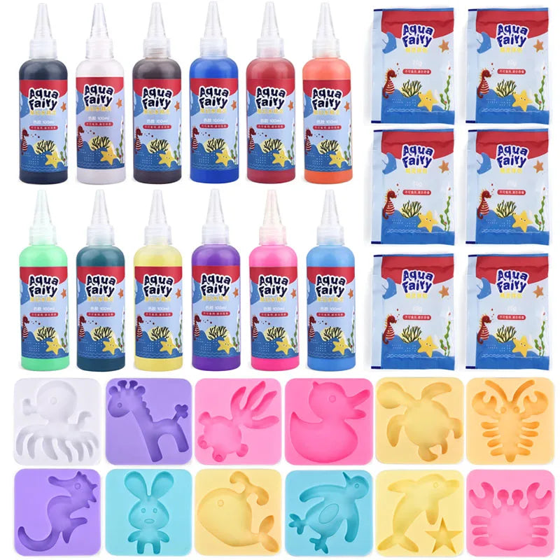 Kids DIY Water Elf Craft Kit – Montessori Painting & Origami Sticker Set with Magic Water Solution (100 ml / 3.38 fl oz)