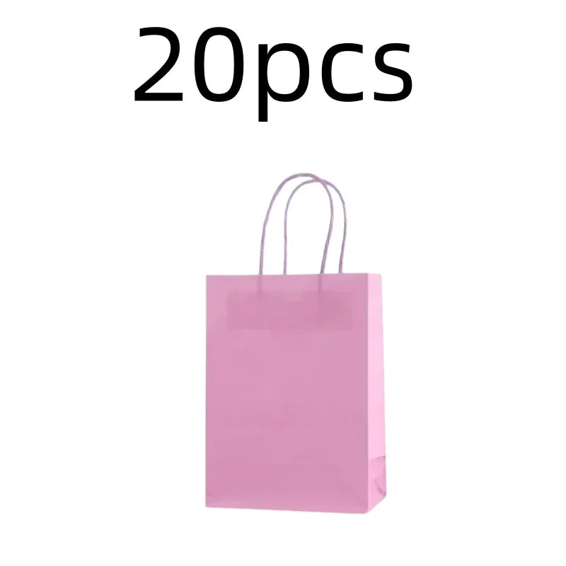 10PCS Colorful Kraft Paper Gift Bags – Handheld Candy & Party Favor Bags for Wedding, Birthday & Party Decorations