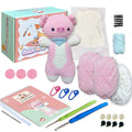 DIY Pink Pig Crochet Kit Supplies, Accessories Including Yarn Hook -with Step-by-Step Video Tutorials