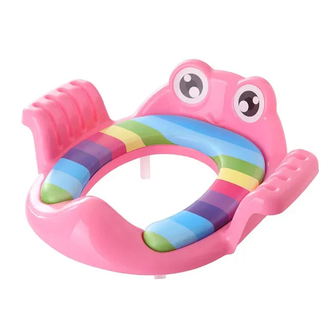 Baby Potty Training Seat with Adjustable Step Stool Ladder - Comfortable Cartoon Toilet Trainer for Toddlers