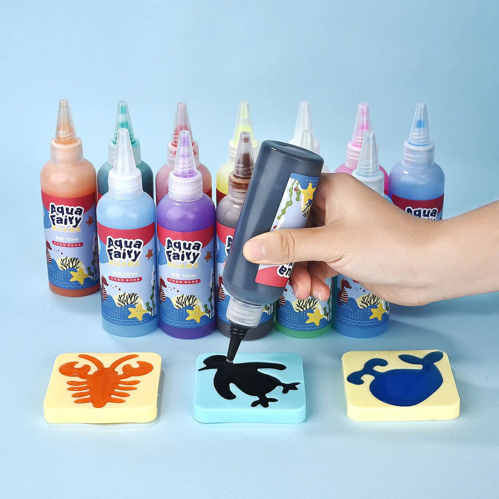 Kids DIY Water Elf Craft Kit – Montessori Painting & Origami Sticker Set with Magic Water Solution (100 ml / 3.38 fl oz)