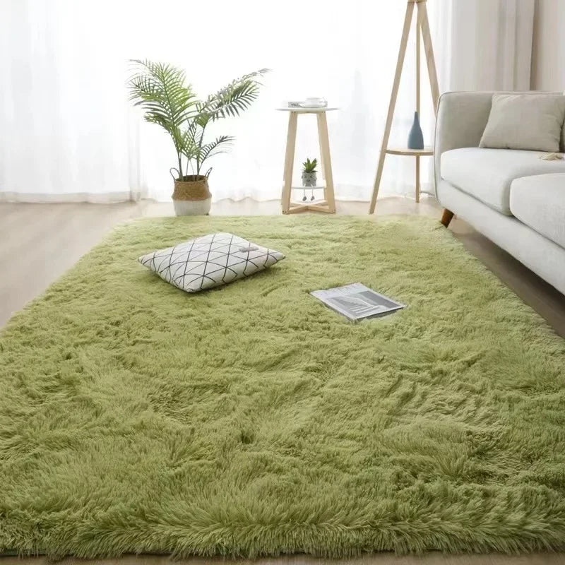 VIKAMA Minimalist Solid Color Shaggy Rug Fluffy and Soft Living Room Sofa Coffee Table Rug Nursery Floor Mat Home Decor