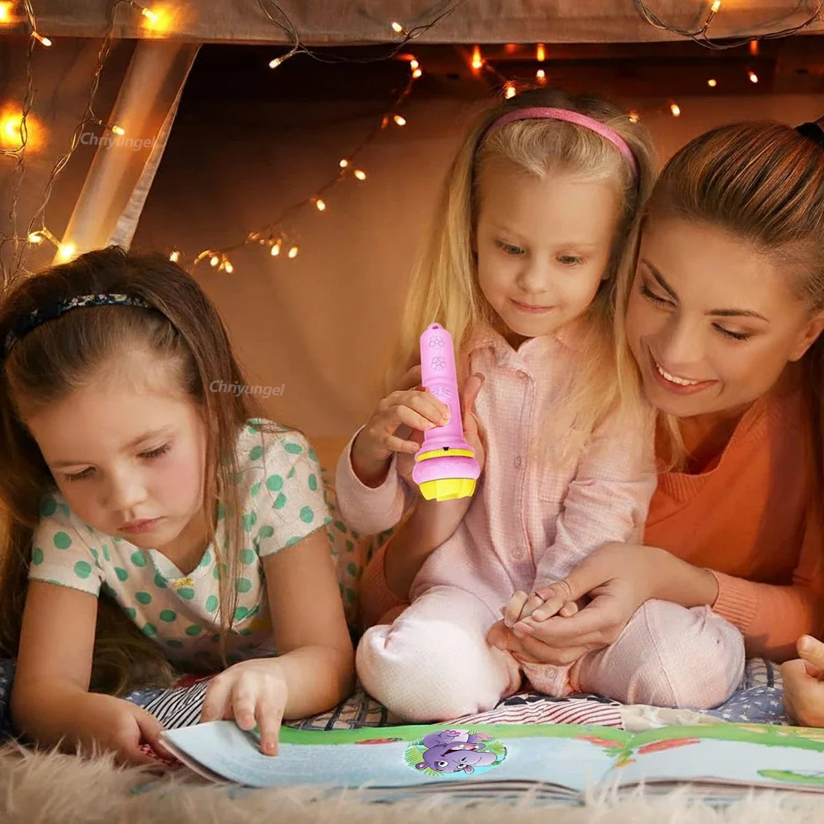 Kids Projector Flashlight Toy Bedtime Story Light 10 Cards