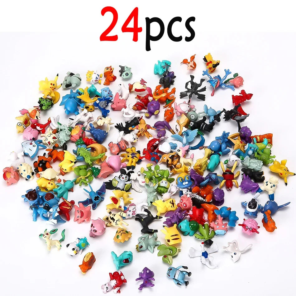 144 Pcs/Lot Mini Pokemon Figure Pikachu Kids Model Toys 2-3cm Kawaii Figurine PVC Dolls 6*24pcs Toys Wholesale