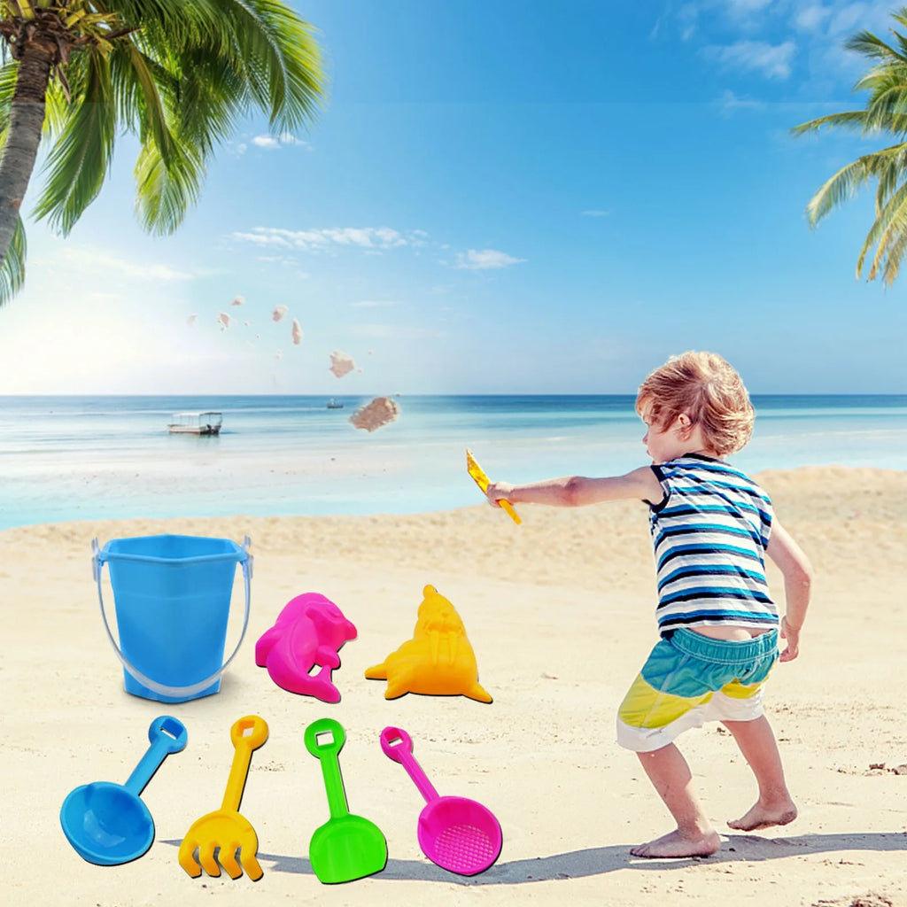 7-Piece Children's Beach Toy Sand Play Set for Outdoor Summer Fun