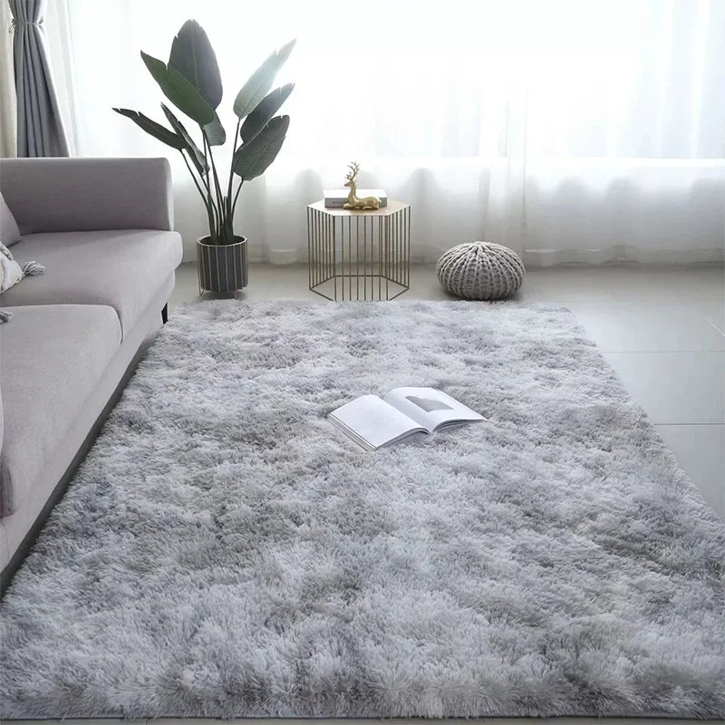 VIKAMA Minimalist Solid Color Shaggy Rug Fluffy and Soft Living Room Sofa Coffee Table Rug Nursery Floor Mat Home Decor