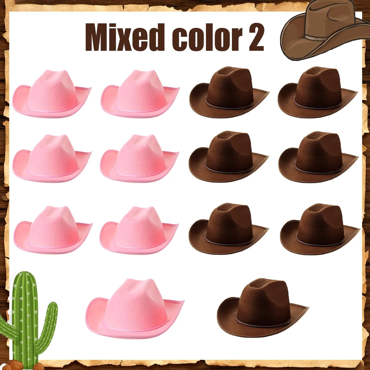 6-32Set Kids Western Cowboy Hats with Bandanas Cowboy Party Hats for Birthday Party Cosplay Costume Party Western Party Favors