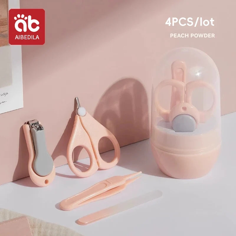 AIBEDILA 4/6pcs Baby Nail Care Set Newborn Safe Nail Clipper Kit Nail Trimmer Cutter Clean Tweezers Tools Baby Care