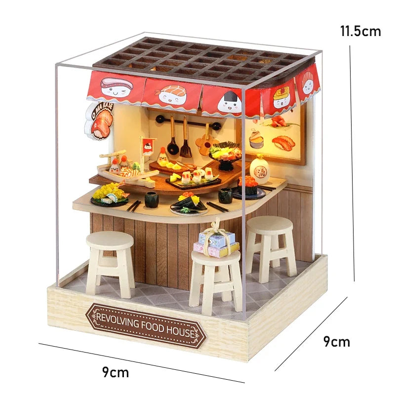Wooden Miniature Doll House DIY 3D Puzzle Building Kit