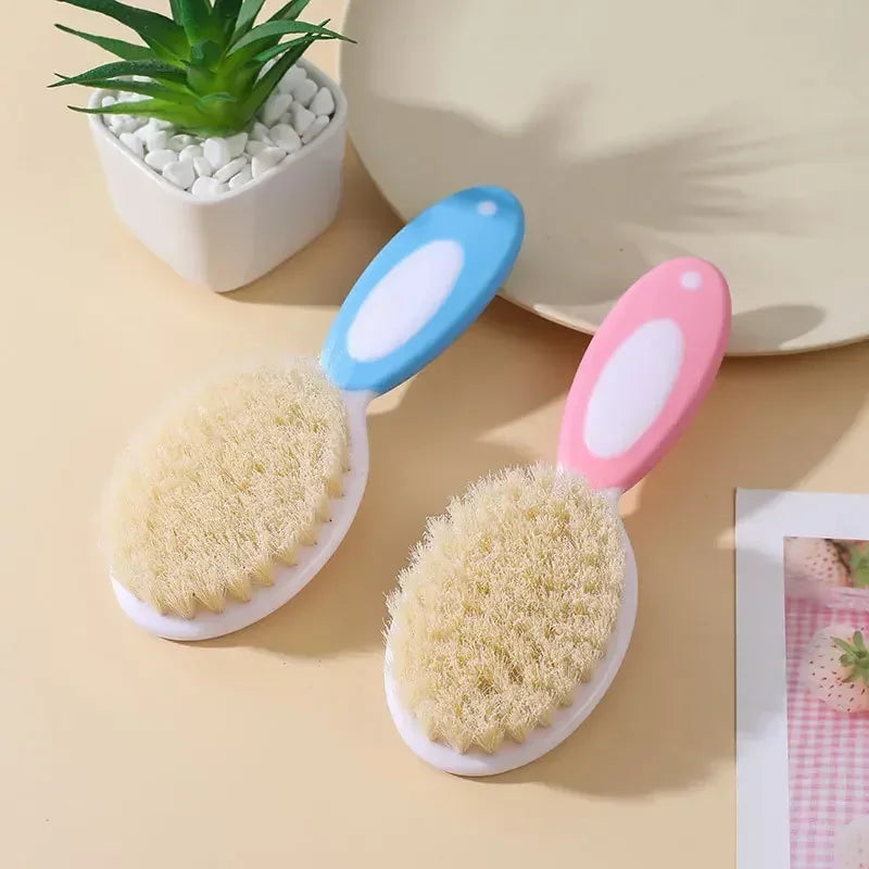 2PCS Baby Hair Brush Set – Soft Bristles Cradle Cap Brush for Newborns & Toddlers, Infant Bathing Comb, Baby Care Gift Accessories