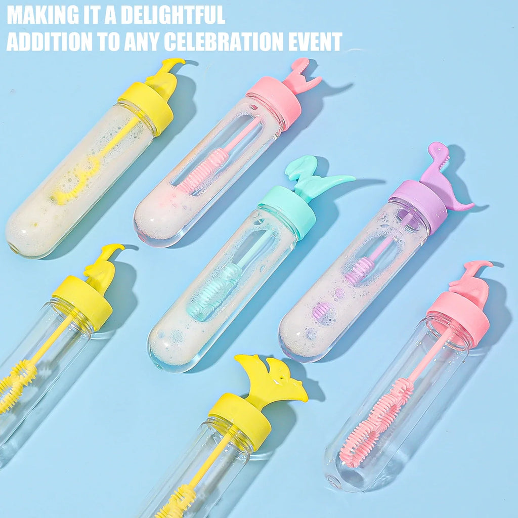 5-Pack Mini Kids Bubble Wands - Cartoon Dinosaur & Fruit Bubble Blowers, 13 x 3.5 cm (5.1 x 1.4 in) - Party Favors & Gifts