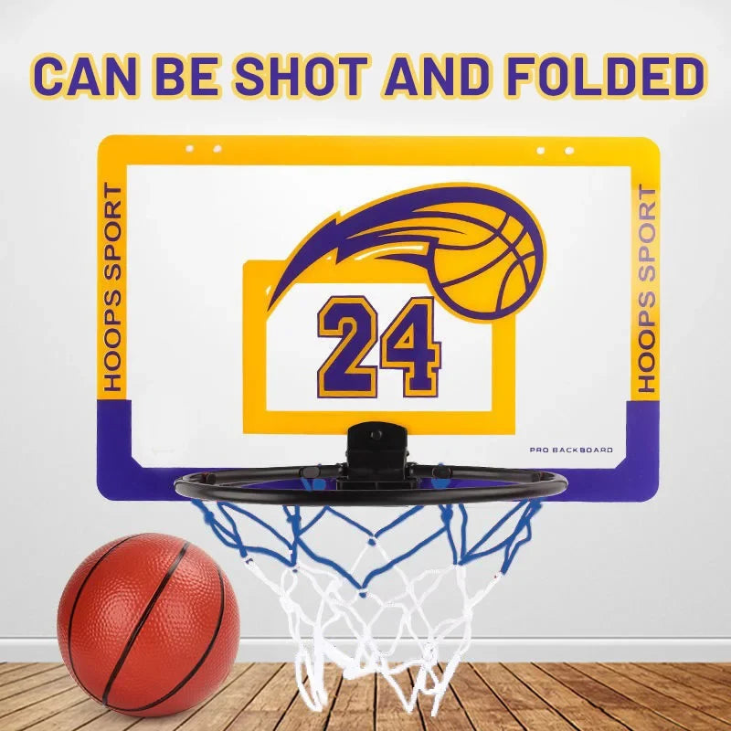Wall Mounted Foldable Kids Basketball Hoop Set with Ball