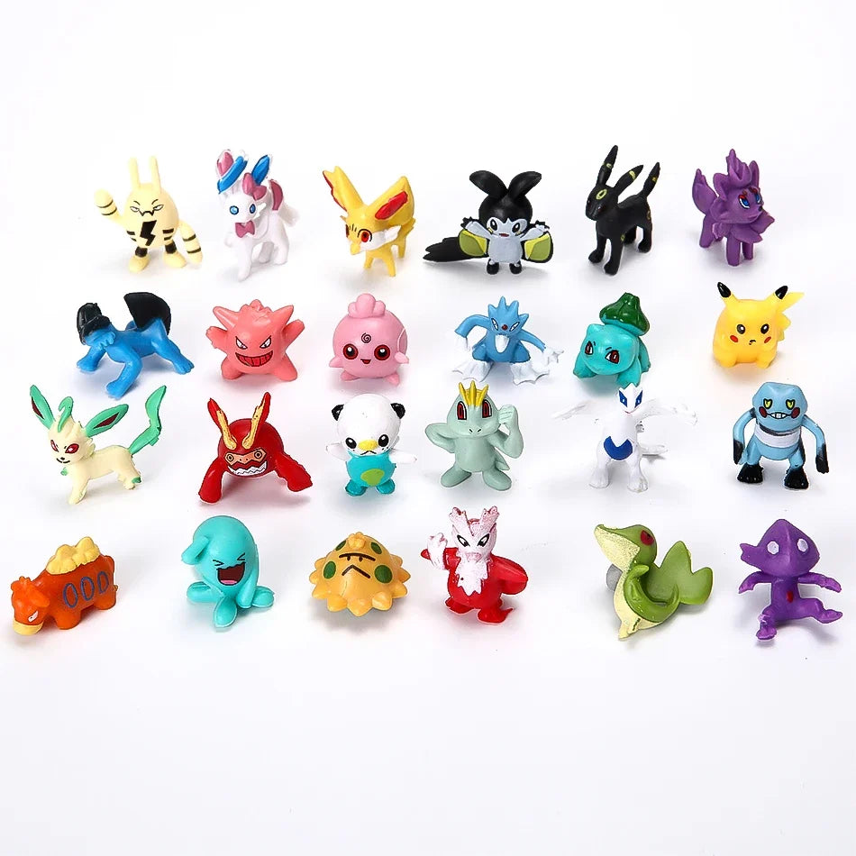 144 Pcs/Lot Mini Pokemon Figure Pikachu Kids Model Toys 2-3cm Kawaii Figurine PVC Dolls 6*24pcs Toys Wholesale