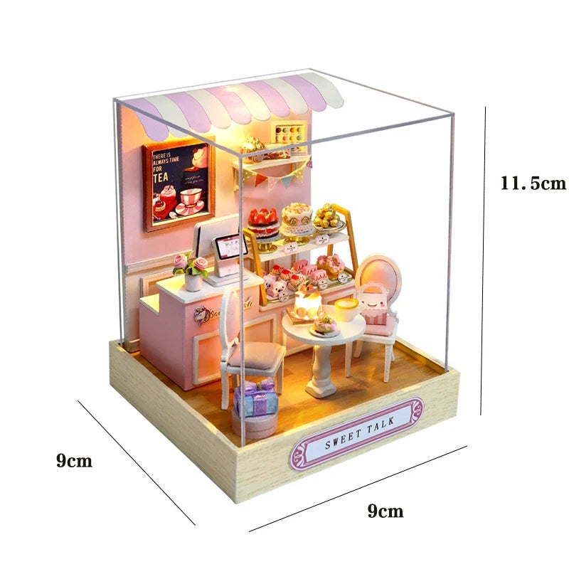 Wooden Miniature Doll House DIY 3D Puzzle Building Kit