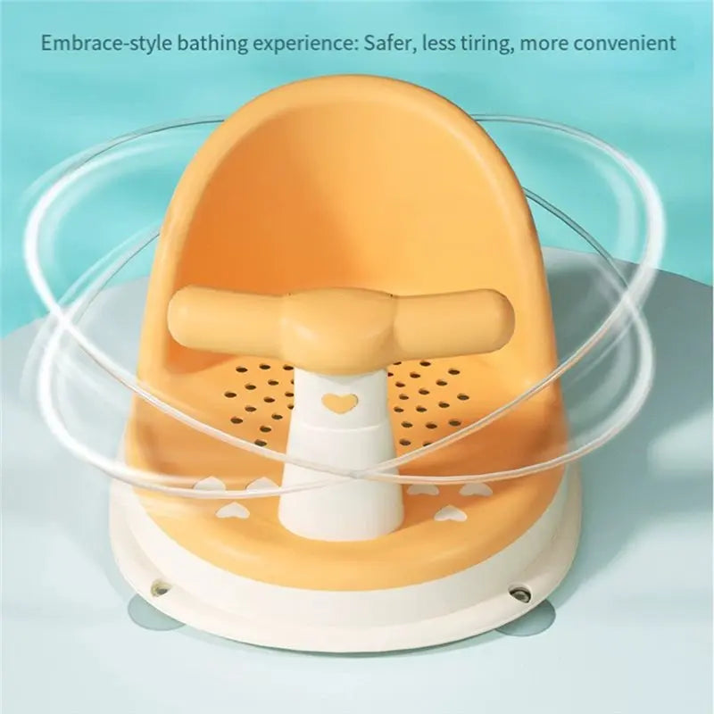 Infant Non-Slip Bath Seat for Newborns & Toddlers – Cushioned Plastic Baby Bathtub Chair