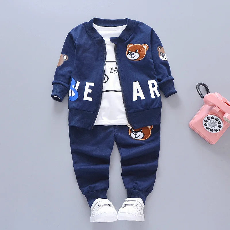 Boys Clothing Sets New Kids Cotton Suit Autumn Long - sleeved Three piece jacket+jeans+t-shirt fashion casual children Sets