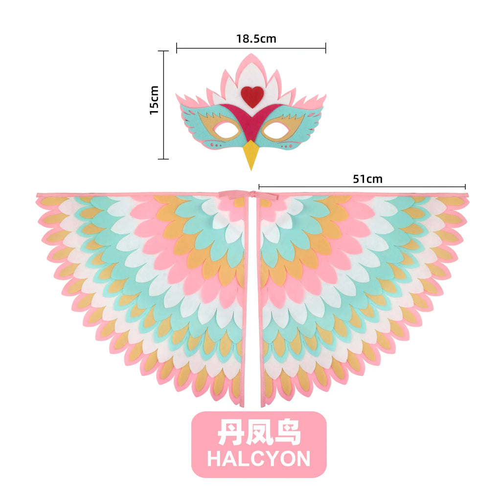 Kids Bird Cosplay Costume Wings Cape with Mask – Animal Outfit
