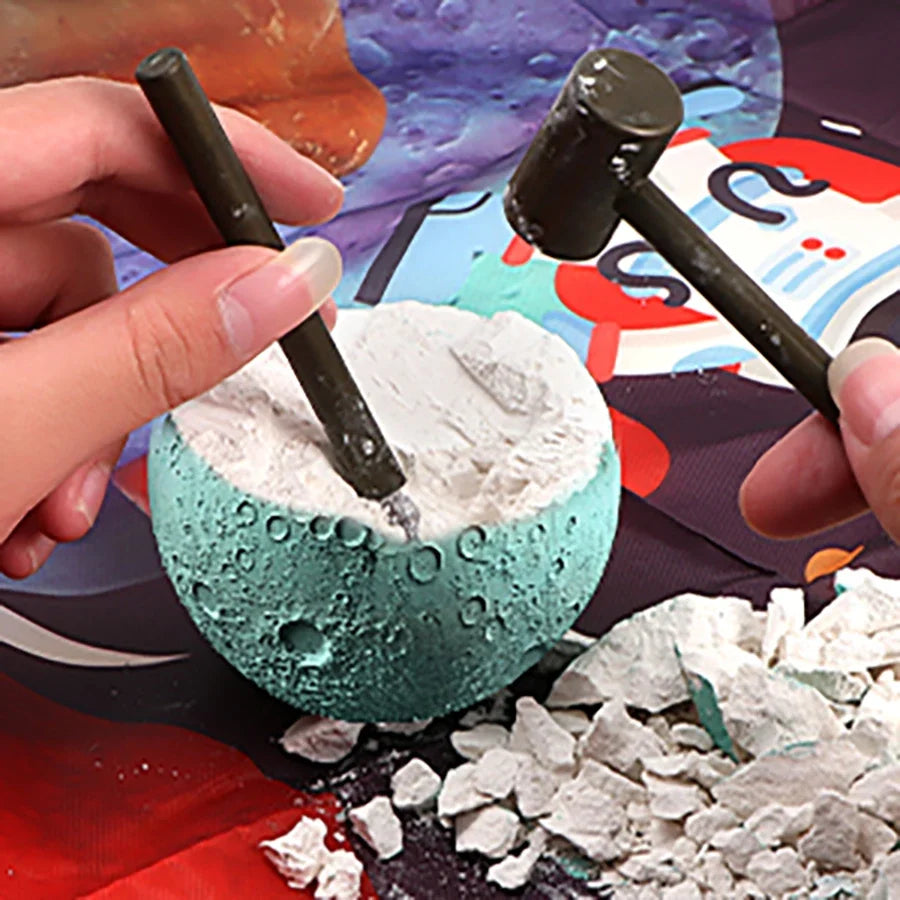 Children's Archaeology Digging Treasure Kit - Solar System Gem Ore Exploration, Science Education Toy for Kids