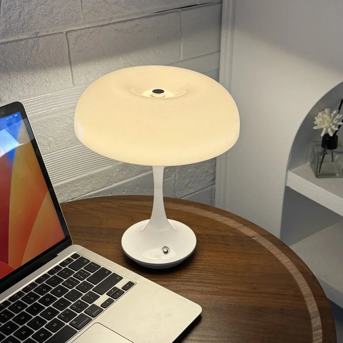 Cute Mushroom Table Lamp Touch Control 3Color Dimmable LED Night Light Cordless USB Rechargeable Bedside Lamp for Bedroom Office