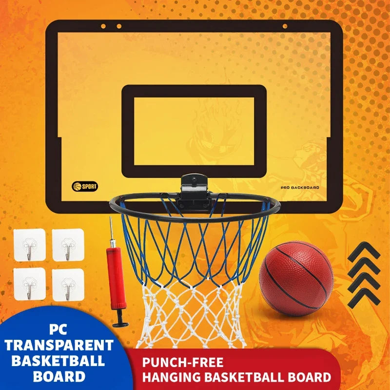 Wall Mounted Foldable Kids Basketball Hoop Set with Ball