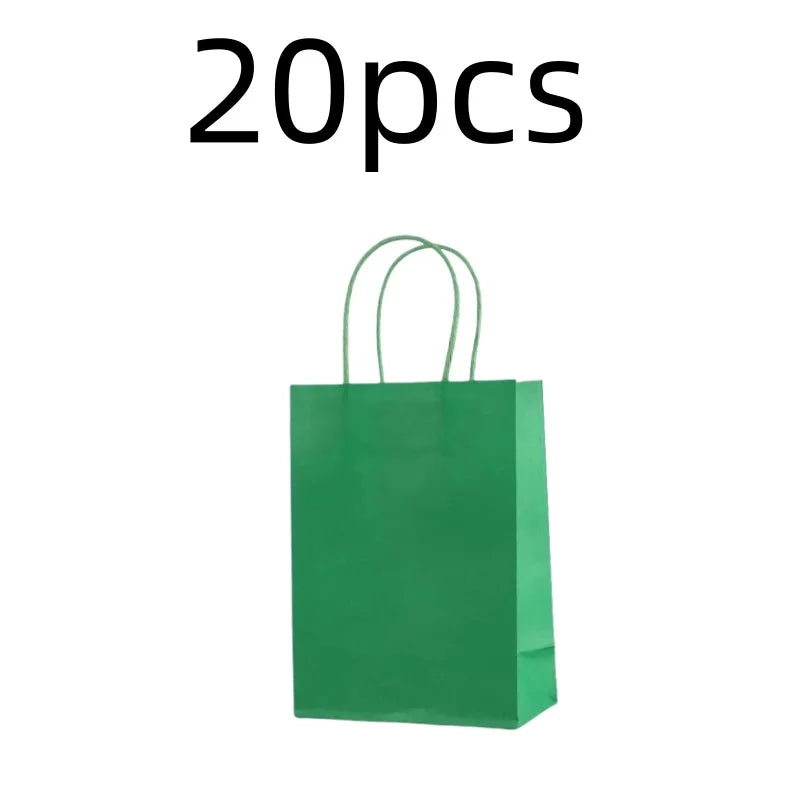 10PCS Colorful Kraft Paper Gift Bags – Handheld Candy & Party Favor Bags for Wedding, Birthday & Party Decorations