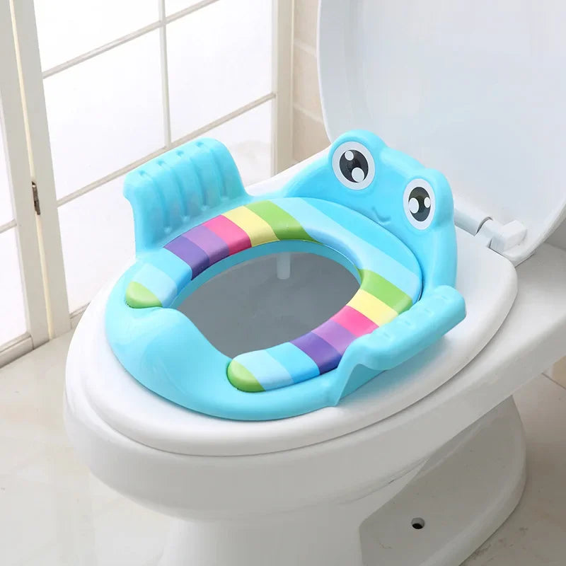 Baby Potty Training Seat with Adjustable Step Stool Ladder - Comfortable Cartoon Toilet Trainer for Toddlers