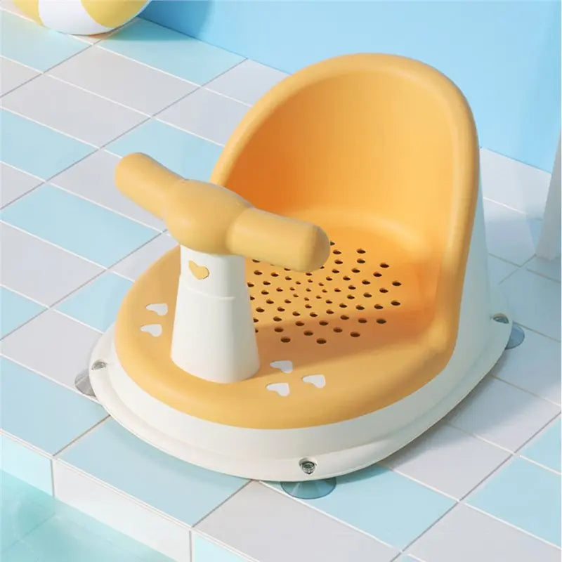 Infant Non-Slip Bath Seat for Newborns & Toddlers – Cushioned Plastic Baby Bathtub Chair