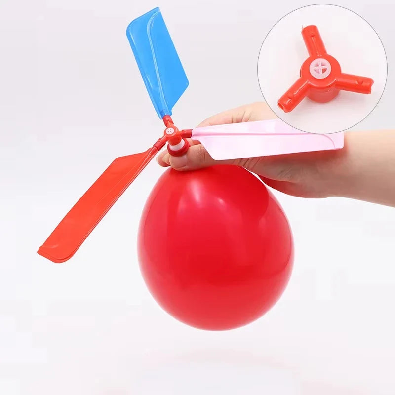 Propeller Balloon Helicopter Toys – DIY Whistle Flying Balloons, Outdoor Birthday Party Decoration for Kids