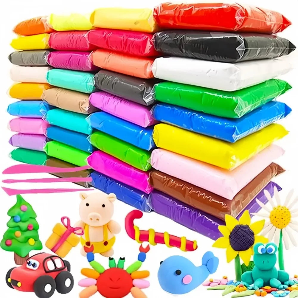 36-Color Ultra Light Air Dry Modeling Clay Kit for Kids, Super Soft DIY Space Mud Craft Set with 3 Tools
