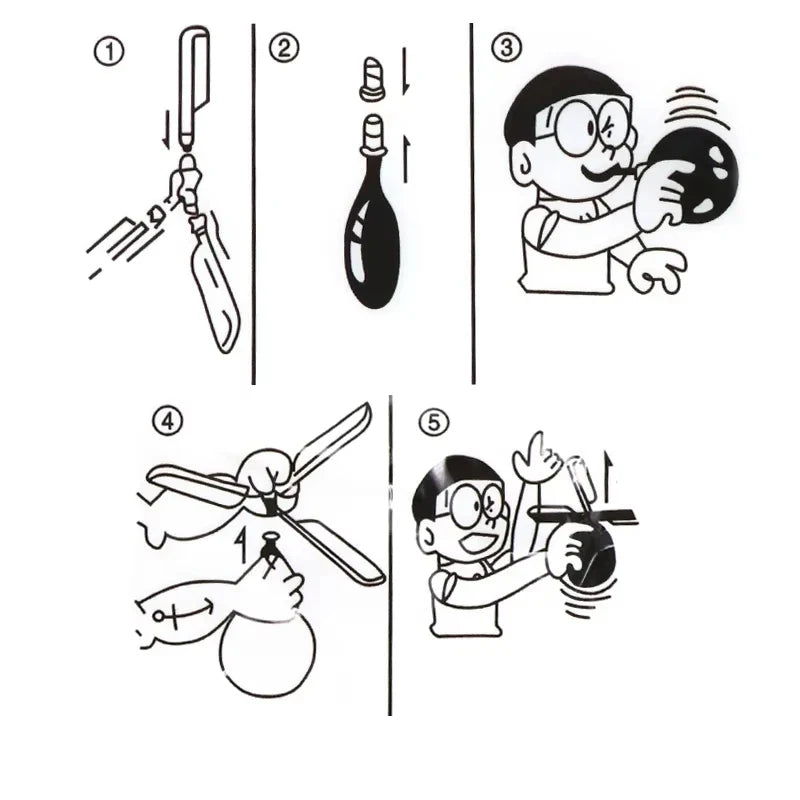 Propeller Balloon Helicopter Toys – DIY Whistle Flying Balloons, Outdoor Birthday Party Decoration for Kids