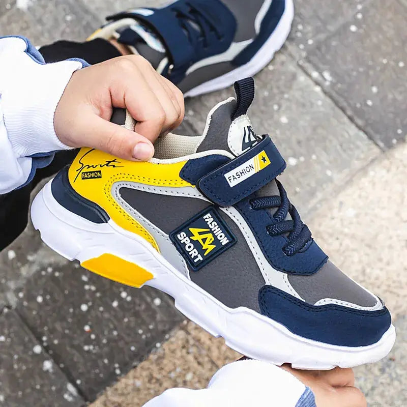 Kids' Air-Mesh Hook-and-Loop Sneakers