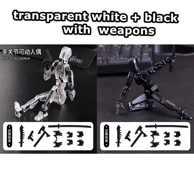 T13 Multi-Joint Robot Action Figure with Dog – 14cm Poseable Model