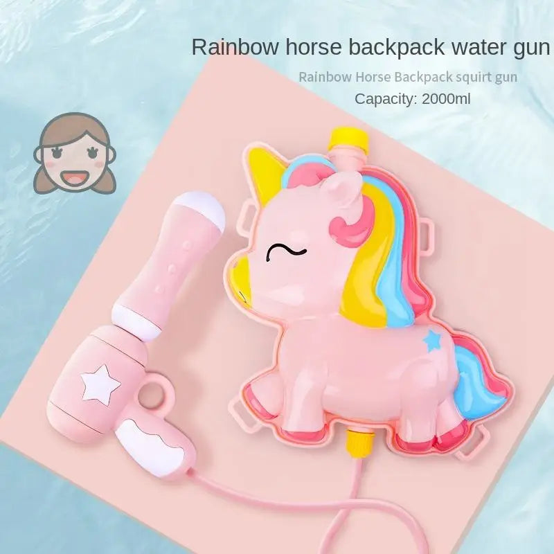 2000ML Kids Cartoon Backpack Water Gun for Summer Outdoor Play