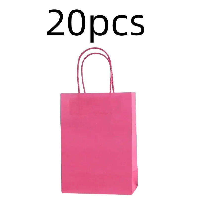 10PCS Colorful Kraft Paper Gift Bags – Handheld Candy & Party Favor Bags for Wedding, Birthday & Party Decorations