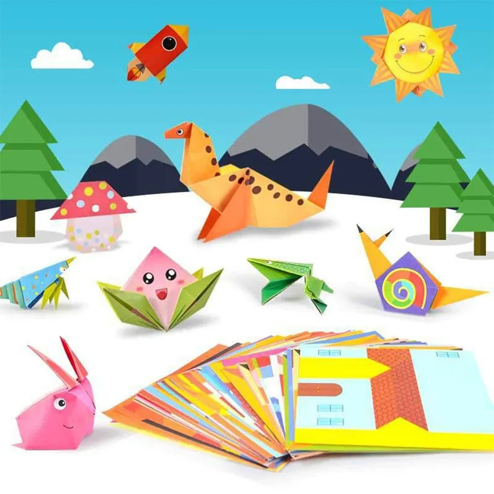 Origami Kit with 30/108 Sheets Origami Paper and Guiding Book – DIY Art Craft Project Supplies for Beginners and Kids