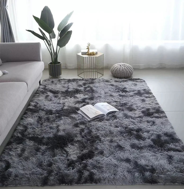 VIKAMA Minimalist Solid Color Shaggy Rug Fluffy and Soft Living Room Sofa Coffee Table Rug Nursery Floor Mat Home Decor