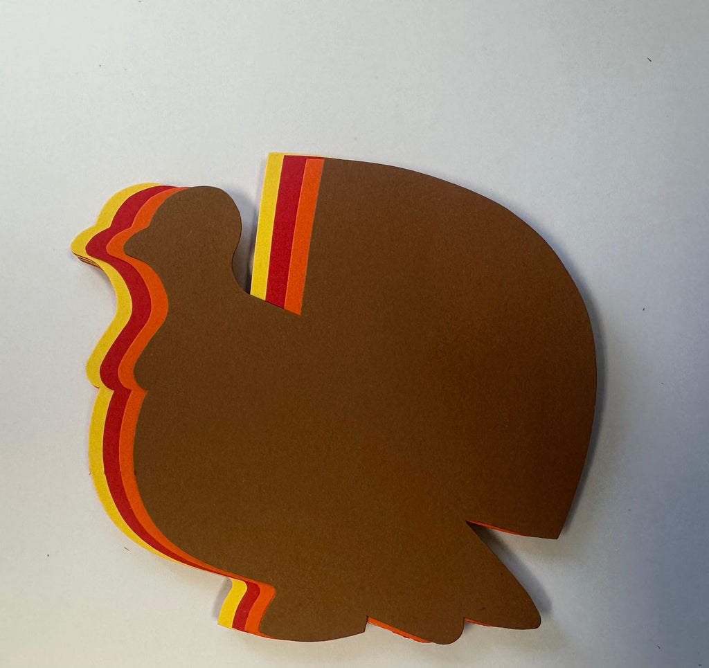 SHAPES ETC.  Thanksgiving Turkey Large Assorted Color Cut-Outs - 5.5in