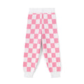 Pink Checker Knit Jogger Pants