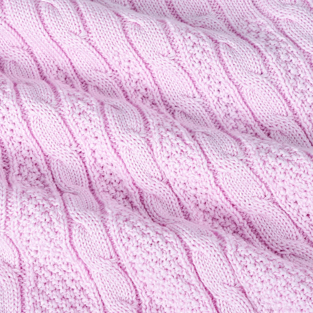 Cable Knit Polo Dress in Lilac