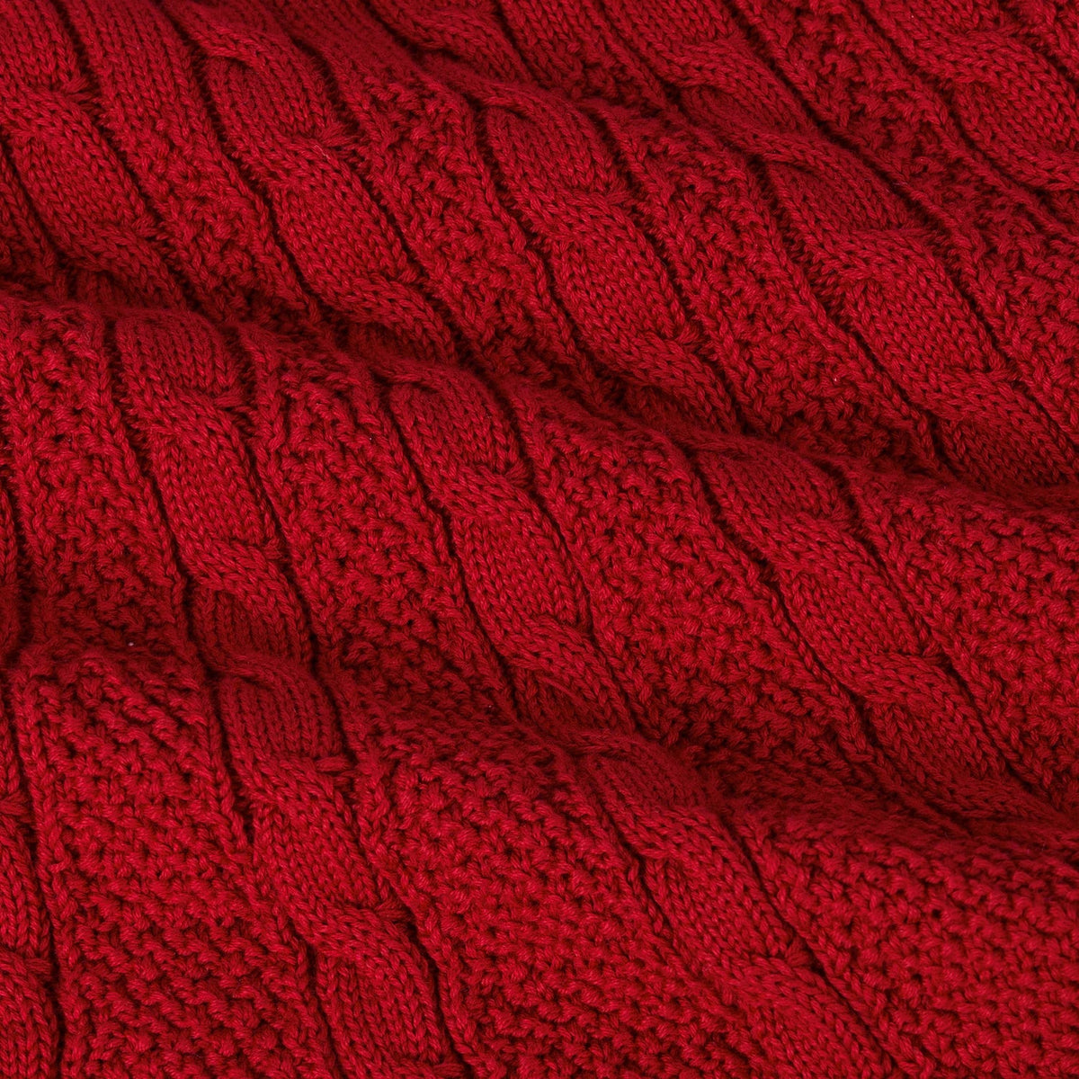 Cable Knit Polo Dress in Red Xmas