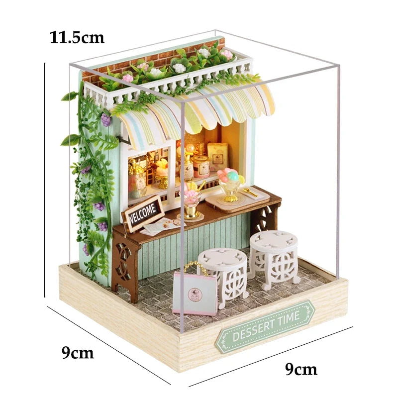 Wooden Miniature Doll House DIY 3D Puzzle Building Kit